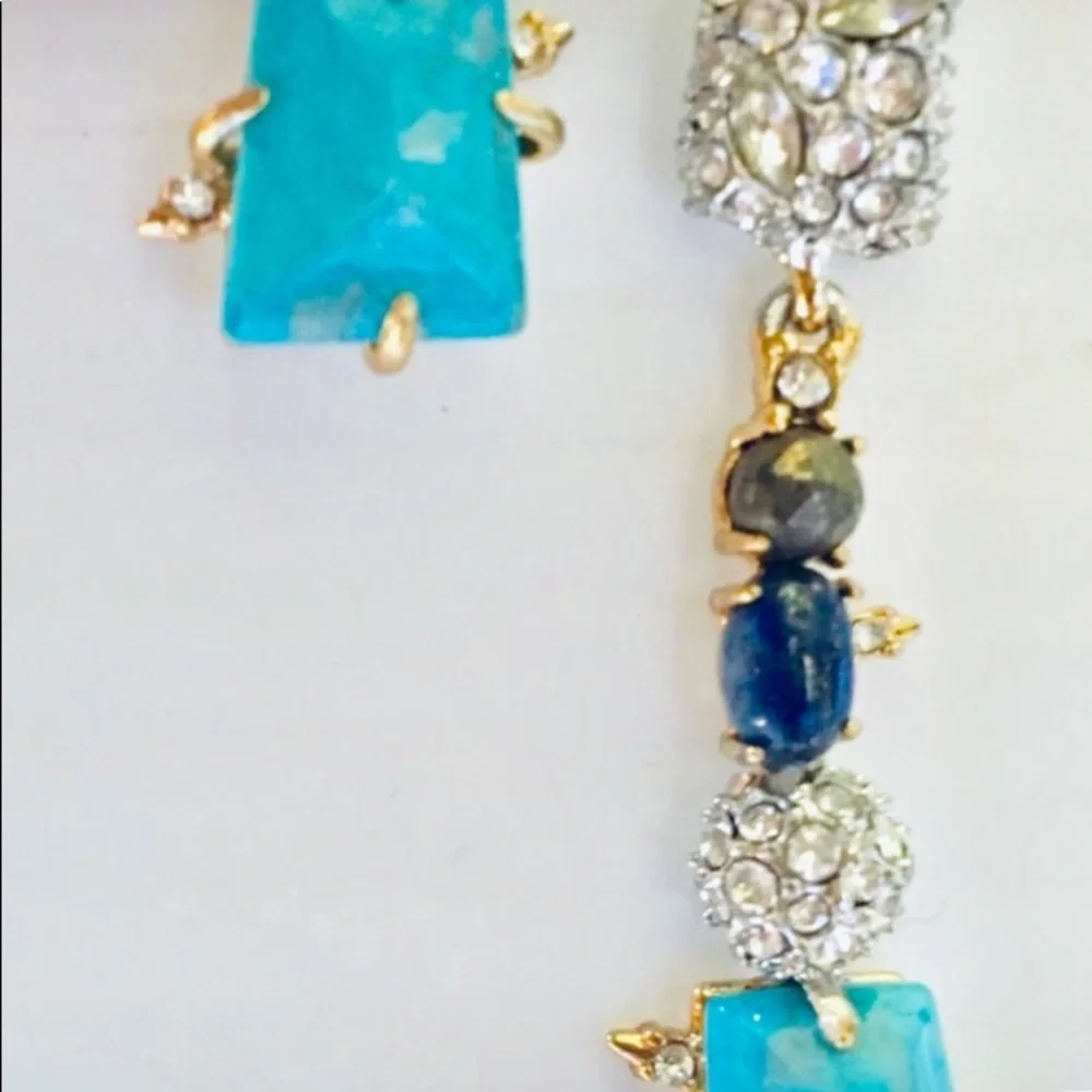ALEXIS BITTAR • Elements Stone Lapis Turquoise Linear Earrings
